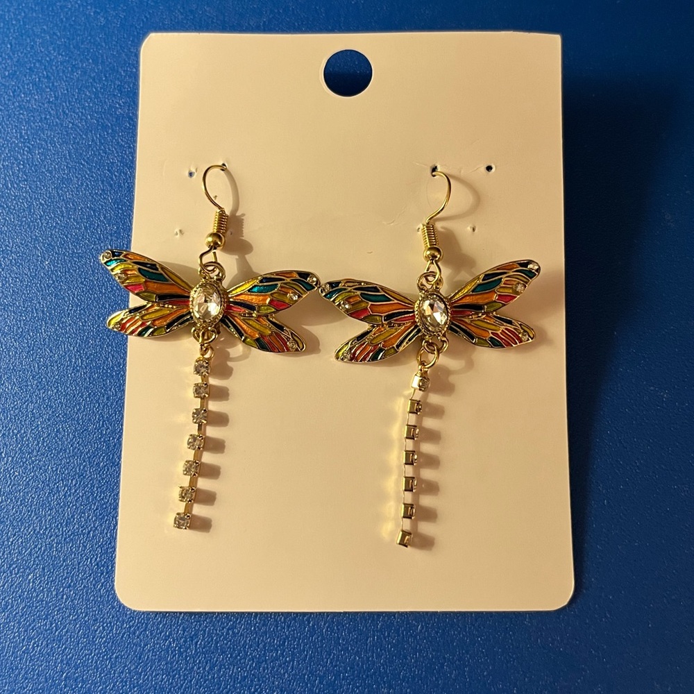 Colorful Dragonfly Earrings